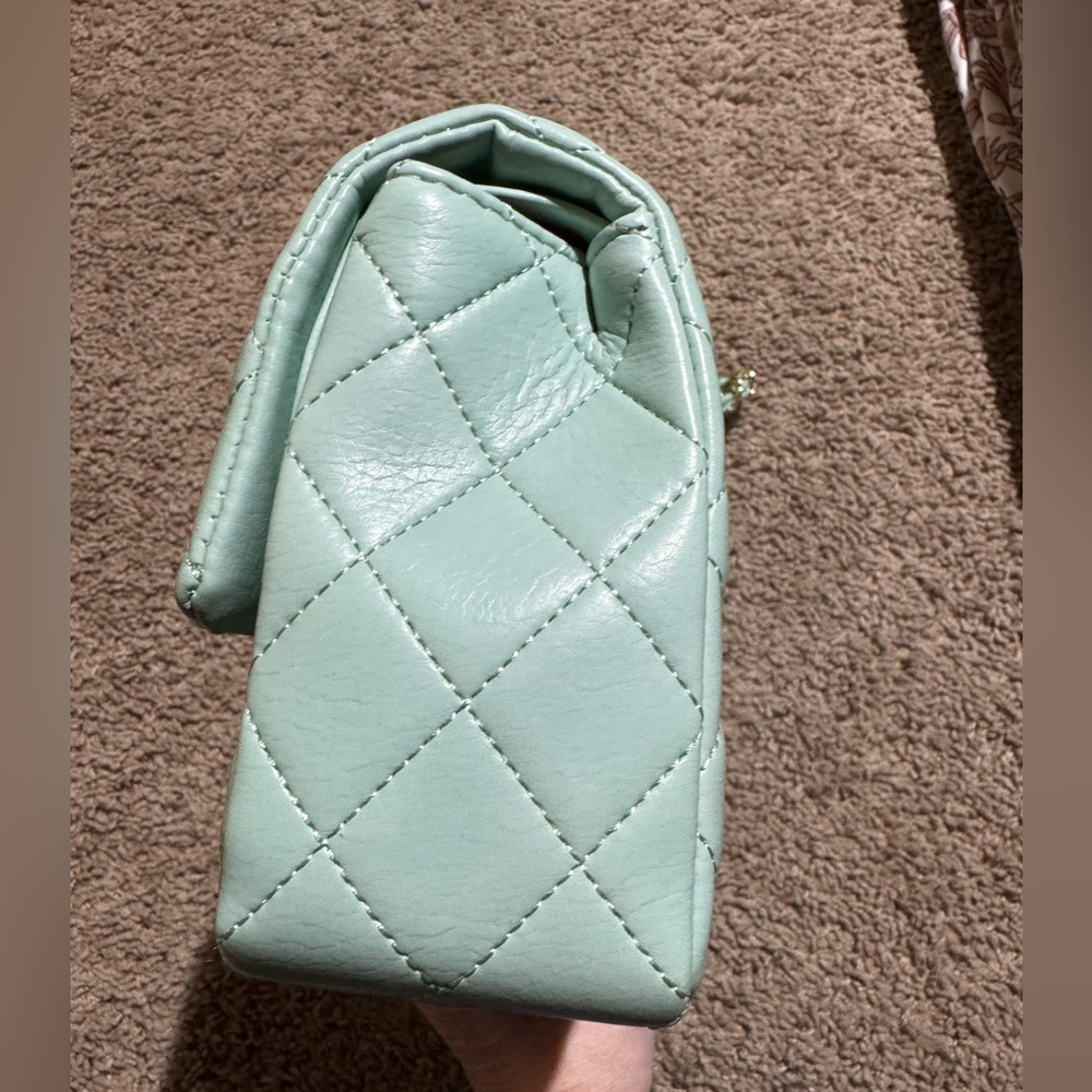 Mint Quilted Shoulder Bag - Picture 9 of 12